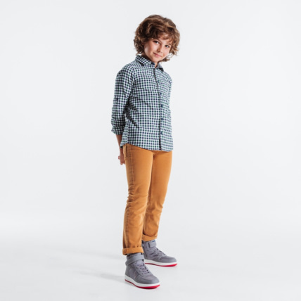 Avis Pantalon slim bi-strech marron garçon OKAIDI 1