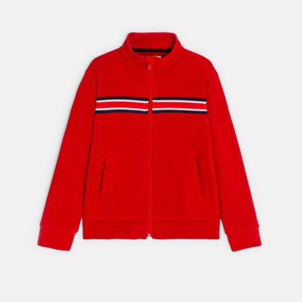 Avis Sweat-shirt zippé col montant rouge garçon OKAIDI 2
