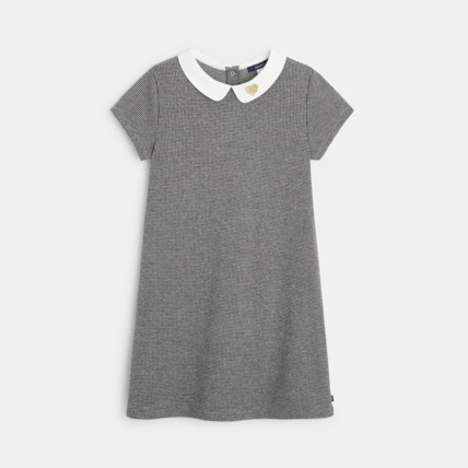 Avis Robe à col Claudine pied-de-puce grise fille OKAIDI 1