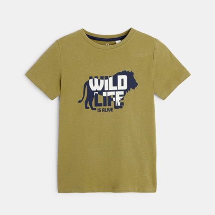 Avis T-shirt à message "Wild life is alive" vert garçon OKAIDI 2