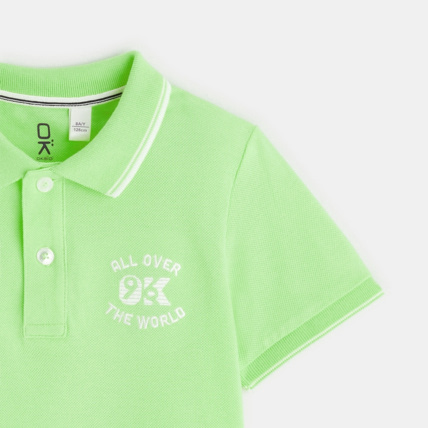 Avis Polo maille piquée manches courtes vert garçon OKAIDI 2
