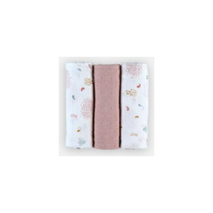 Avis Set de 3 langes en mousseline de coton BIO NOUKIE'S 1