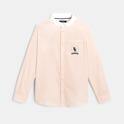 Avis Chemise rayée à col américain orange garçon OKAIDI 1