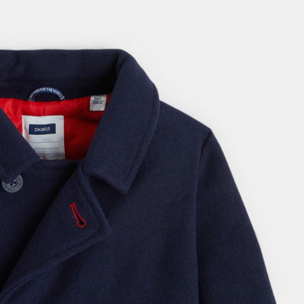 Avis Caban en drap de laine mélangée bleu garçon OKAIDI 3