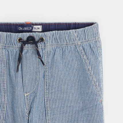 Avis Bermuda slim en chambray rayé bleu garçon OKAIDI 3
