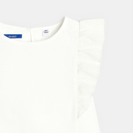 Avis Blouse à manches pailletées blanche fille OKAIDI 3