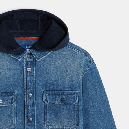 Avis Surchemise en jean à capuche amovible bleue garçon OKAIDI 2