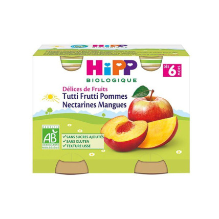 Avis Tutti Frutti Pommes Nectarines Mangues - 2 pots x 190g - dès 6 mois HIPP 1