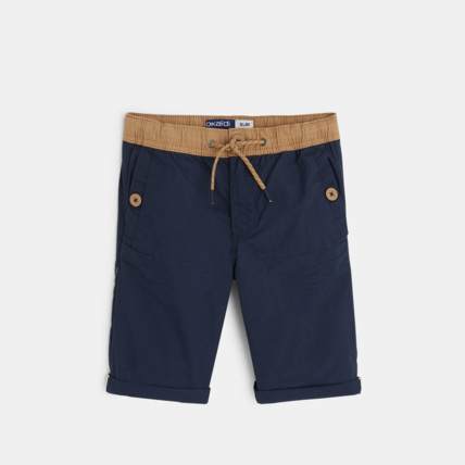 Avis Bermuda slim bicolore bleu garçon OKAIDI 1