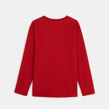 Avis T-shirt manches longues imprimé hiver rouge garçon OKAIDI 4