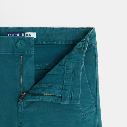 Avis Bermuda slim en toile unie bleu garçon OKAIDI 3