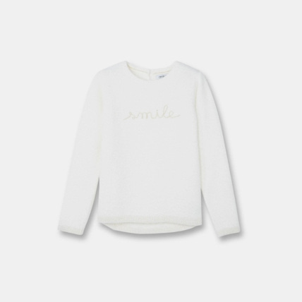 Avis Pull à message blanc fille OKAIDI 1