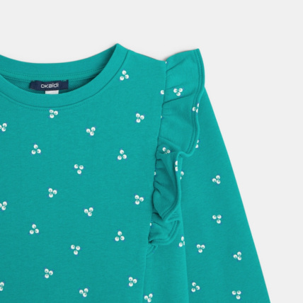 Avis Sweat-shirt imprimé à volants vert fille OKAIDI 3
