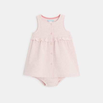 Avis Robe rayée tissu gaufré et bloomer OBAÏBI 1