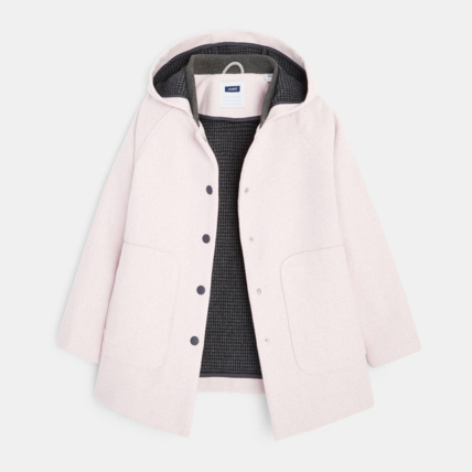 Avis Manteau laineux à capuche rose fille OKAIDI 2