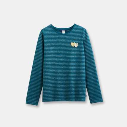 Avis T-shirt fantaisie turquoise fille OKAIDI 1