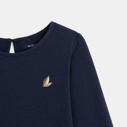 Avis Robe bimatière irisée de fête bleue fille OKAIDI 3