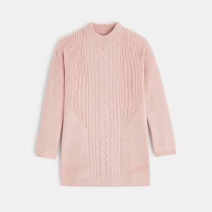 Avis Robe-pull côtelée torsadée rose fille OKAIDI 1