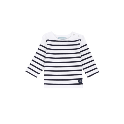 Avis Marinière "Amiral" Baby - coton épais - Blanc/Navire ARMOR-LUX 1