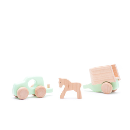 Avis Jouet en bois - Voiture remorque avec cheval en bois Mon Lit Cabane 2
