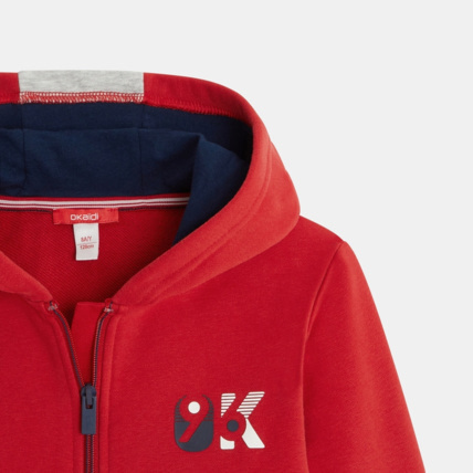 Avis Sweat-shirt zippé à capuche OK96 rouge garçon OKAIDI 3