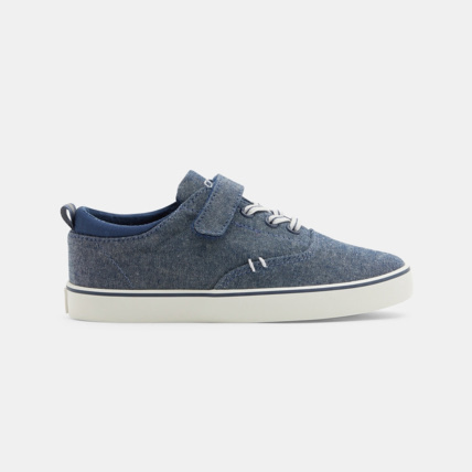 Avis Tennis toile chambray lacets et scratch bleues garçon OKAIDI 1