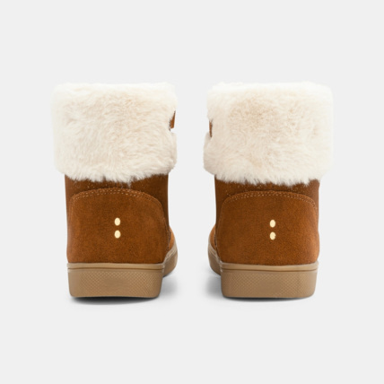 Avis Boots croûte de cuir irisée col fourré beige fille OKAIDI 5