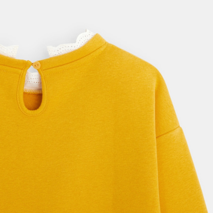 Avis Sweat-shirt à col collerette et motif brodé jaune fille OKAIDI 4