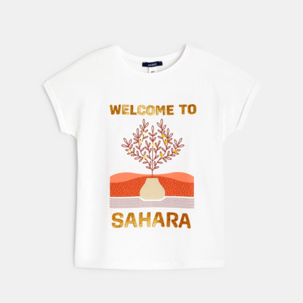 Avis T-shirt manches courtes Welcome to... jaune fille OKAIDI 2