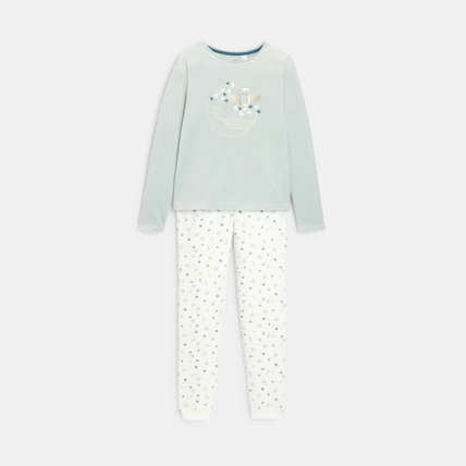 Avis Pyjama 2 pièces en velours vert fille OKAIDI 1
