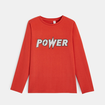 Avis T-shirt coton bio message 3D orange garçon OKAIDI 1