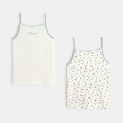 Avis Débardeur à fines bretelles / sous-vêtements blanc fille OKAIDI 1