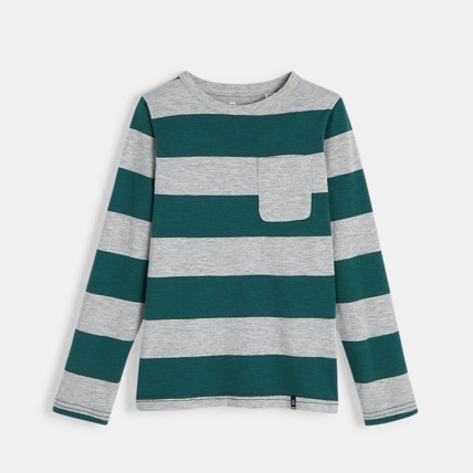 Avis T-shirt à rayures vert garçon OKAIDI 1