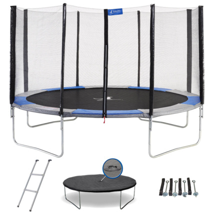 Avis Trampoline rond diam 430cm avec filet, échelle, bâche et kit d'ancrage - RALLI 430 Kangui 1