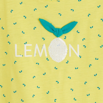 Avis T-shirt coloré original Lemon jaune fille OKAIDI 3