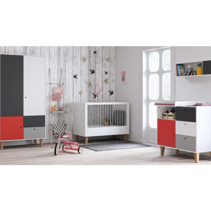 Avis Chambre Trio Concept Lit bébé évolutif + Commode + Armoire VOX 3