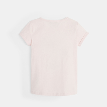 Avis T-shirt col rond à motif brodé rose fille OKAIDI 4