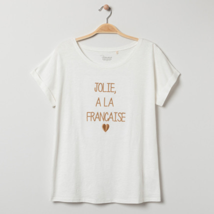Avis T-shirt de grossesse manches courtes à message brodé Prémaman 1