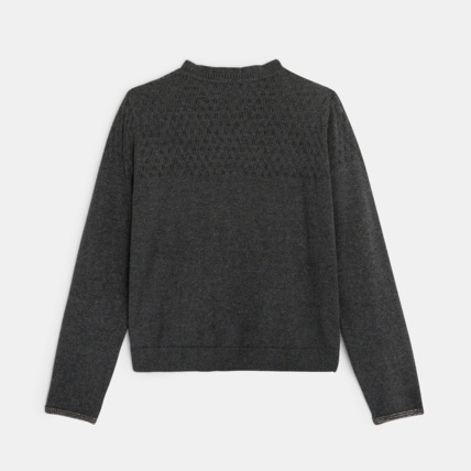 Avis Gilet fin en maille fantaisie gris fille OKAIDI 4