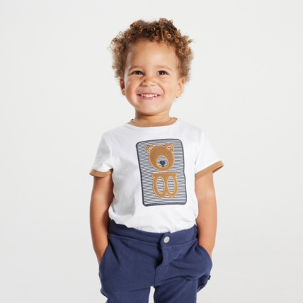 Avis T-shirt ours brodé coton fantaisie OBAÏBI 1