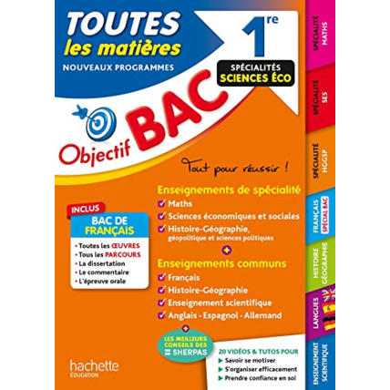 Avis Objectif Bac 2024 - 1re Spécialités sciences éco Toutes les matières Hachette Éducation 1