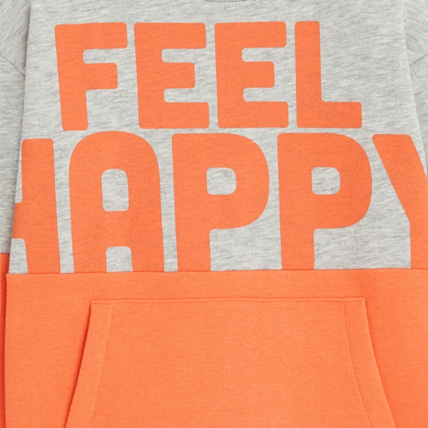 Avis Sweat-shirt à message Feel Happy orange garçon OKAIDI 3