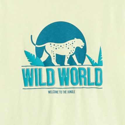 Avis Pyjama d'été à message "Wild World" jaune garçon OKAIDI 3