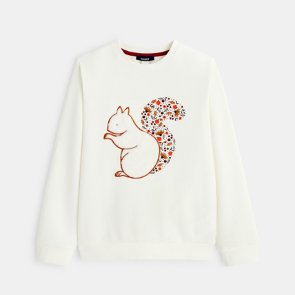 Avis Sweat-shirt motif écureuil blanc fille OKAIDI 1