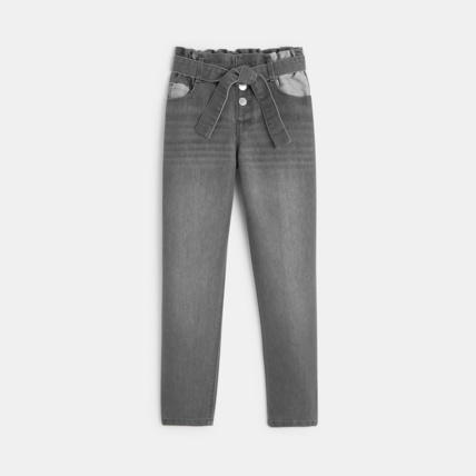 Avis Jean mom à ceinture amovible gris fille OKAIDI 2