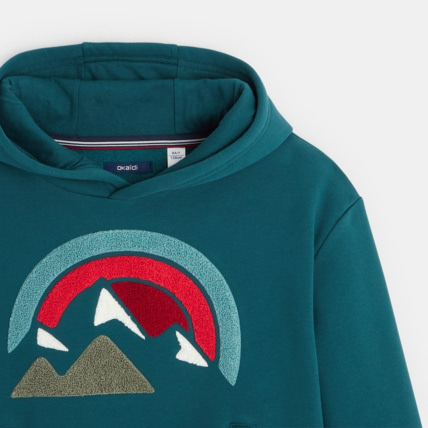 Avis Sweat-shirt à capuche motif bouclettes vert garçon OKAIDI 3