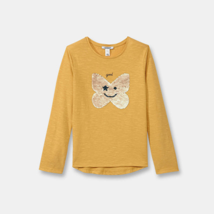 Avis T-shirt à sequins magiques jaune fille OKAIDI 1
