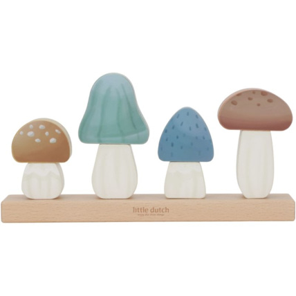 Avis Puzzle champignons à empiler en bois FSC - Forest Friends LITTLE DUTCH 1