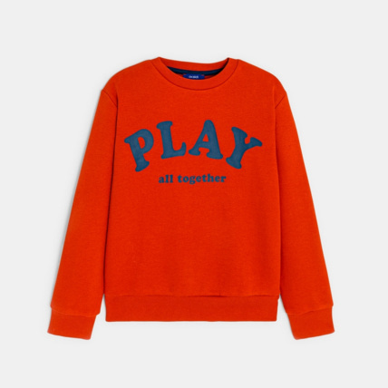 Avis Sweat-shirt à message orange garçon OKAIDI 2