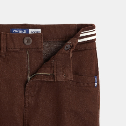 Avis Pantalon carrot en toile marron garçon OKAIDI 3